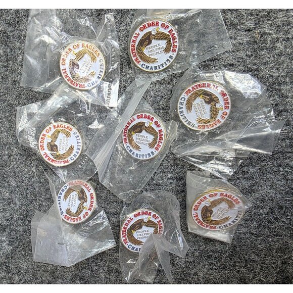 Fraternal Order Of Eagles Charities "People Helping People" Lapel Pins Set Of 8 - Picture 1 of 4